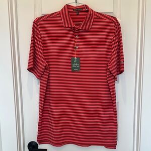 Southern Point Men’s Red and Black Striped Polo Shirt